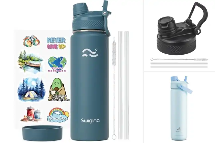 Detailed view of 10 Best 2-In-1 Lid Water Bottles: Sip, Gulp & Stay Cool