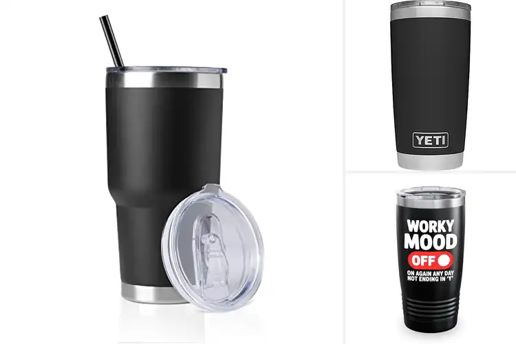 Detailed view of 3 Best Black Fade Finishes Tumblers – Hot Coffee, Cold 24h
