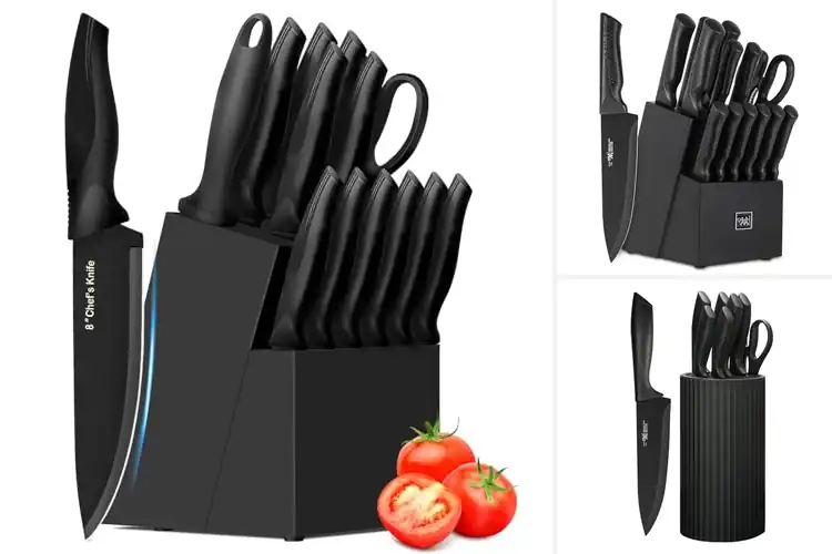 Detailed view of 10 Best Black Knife Sets That Transform Your Kitchen Game