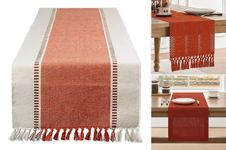 Detailed view of 6 Best Burnt Orange Table Runners: Elevate Your Elegance