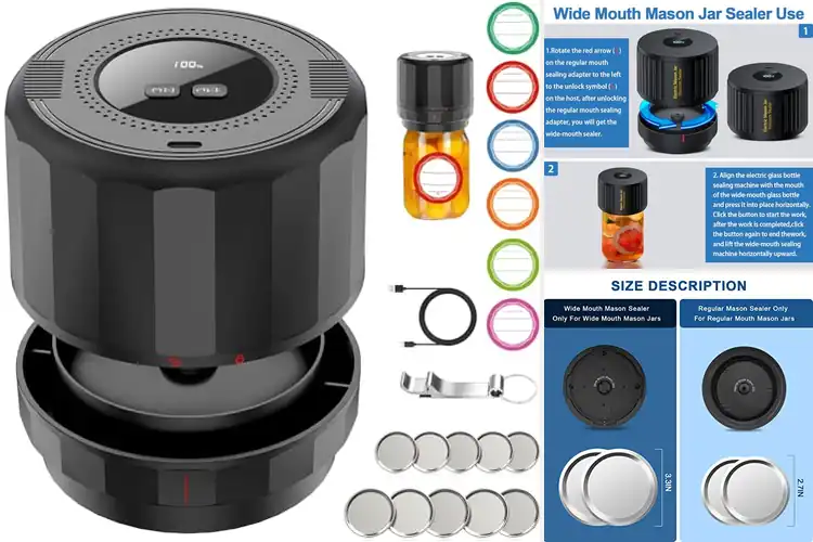 Detailed view of 10 Best Cordless Mason Jar Vacuum Sealer Kits for Fresh Meals