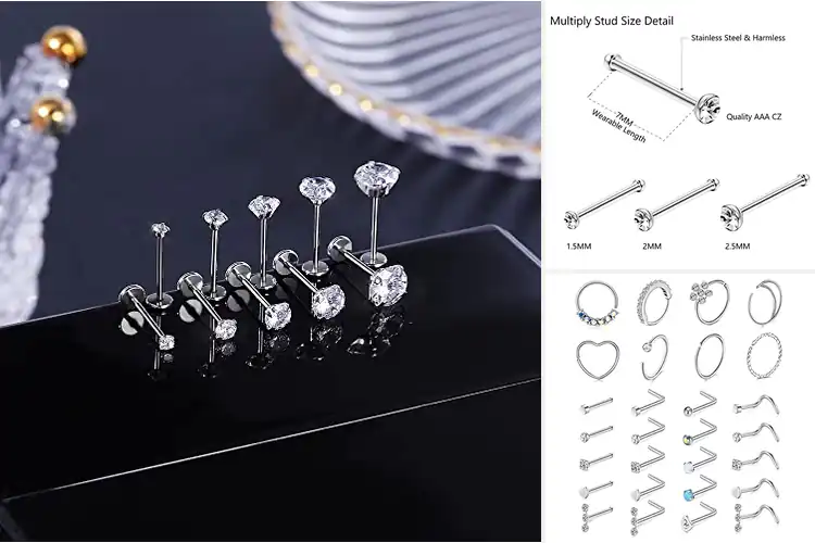 Detailed view of 10 Best Dainty Nose Piercing Jewelry: Hypoallergenic Gems