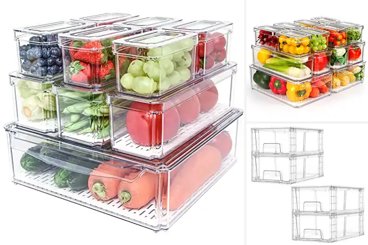 Detailed view of Best Stackable Fridge Storage