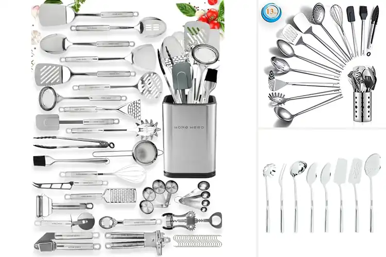 Detailed view of 10 Best Stainless Steel Utensil Sets for Effortless Cooking