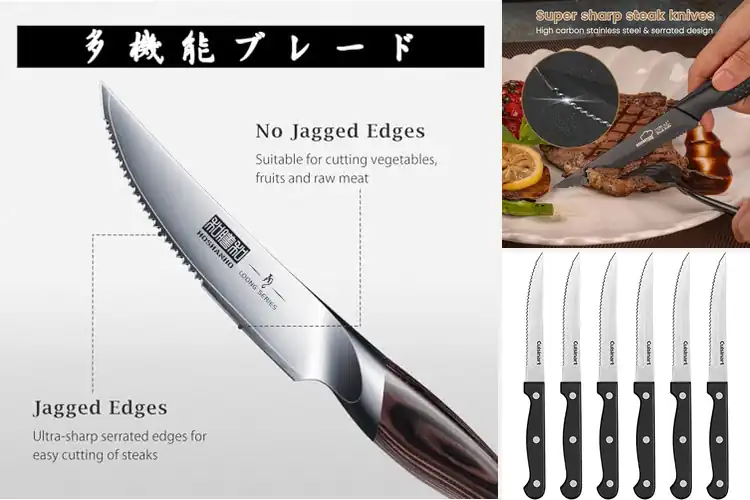 Detailed view of 10 Best Steak Knives for Effortless, Perfect Cuts