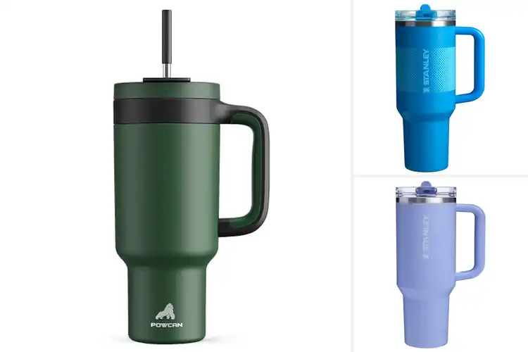 Detailed view of Best Two Tone Lid And Textured Handle Tumblers